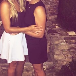 Black fitted dress with back zipper